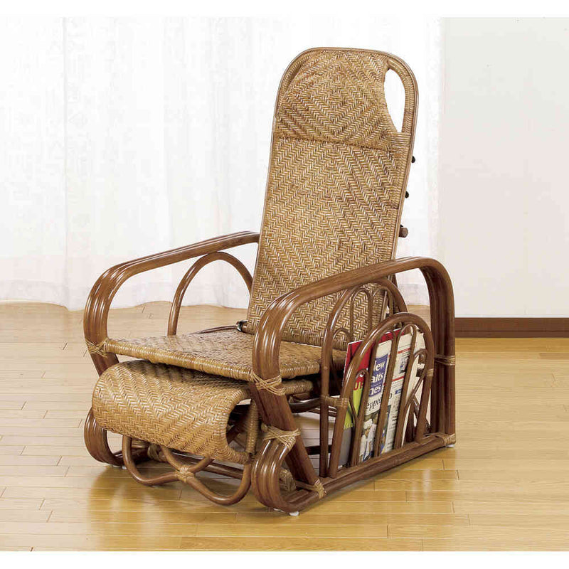 天然籐リクライニングチェア[02361] メーカー直送 ▼返品・キャンセル不可【他商品との同時購入不可】