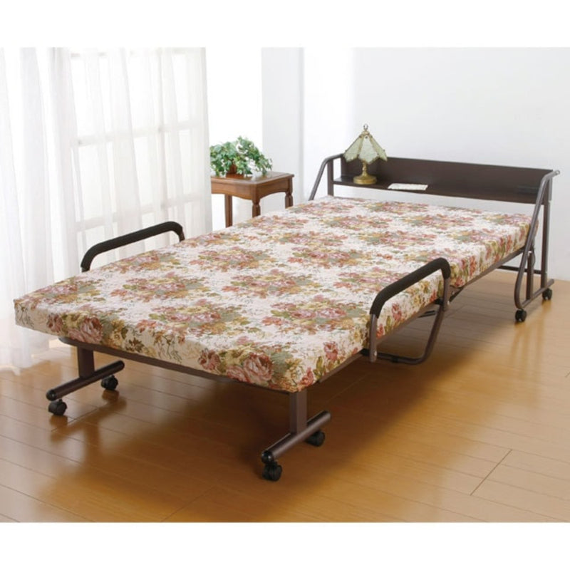 木製棚付収納式リクライニングベッド 手動 GB[0255710] メーカー直送 ▼返品・キャンセル不可【他商品との同時購入不可】