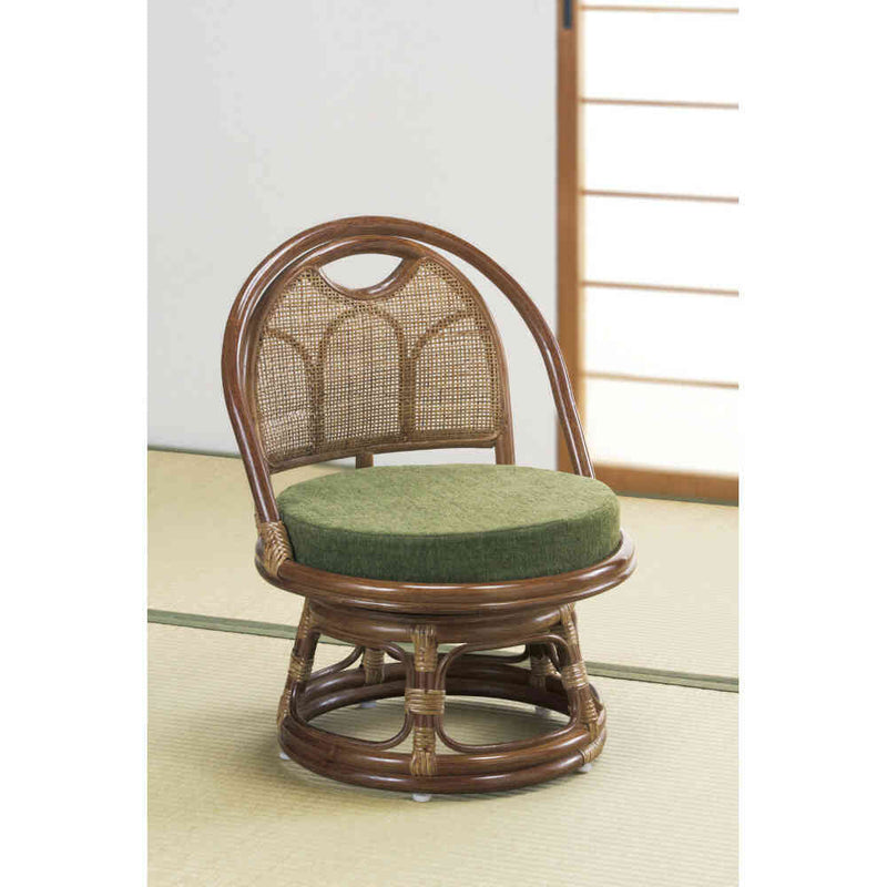 天然籐回転チェア ロータイプ[03078] メーカー直送 ▼返品・キャンセル不可【他商品との同時購入不可】
