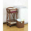 東京ラタン 天然籐2段ランドリー[03081] メーカー直送 ▼返品・キャンセル不可【他商品との同時購入不可】