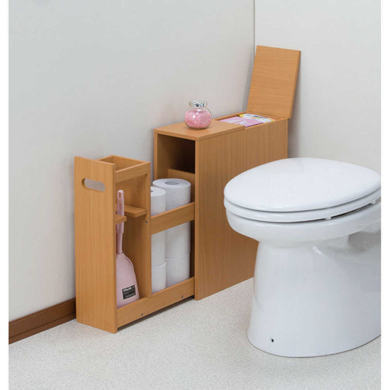 NEW薄型スライドトイレラック ナチュラル[0351010] メーカー直送 ▼返品・キャンセル不可【他商品との同時購入不可】