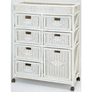 天然籐ランドリーチェスト ワイド4段 ホワイト[0365120] メーカー直送 ▼返品・キャンセル不可【他商品との同時購入不可】