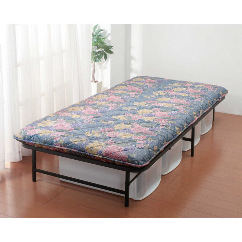収納式折りたたみパイプベッド シングル WH[0412030] メーカー直送▼返品・キャンセル不可【他商品との同時購入不可】