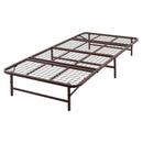 収納式折りたたみパイプベッド セミダブル ブラウン[04121] メーカー直送▼返品・キャンセル不可【他商品との同時購入不可】