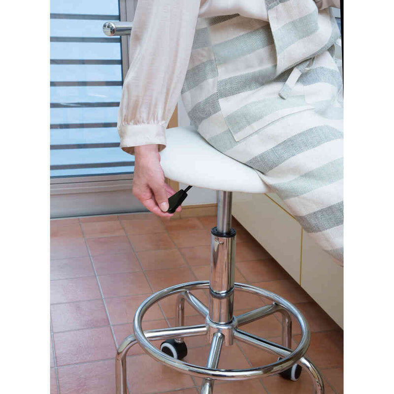 らくらく昇降式回転チェア レッド[0414230] メーカー直送▼返品・キャンセル不可【他商品との同時購入不可】