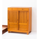 天然木和風引き戸シューズボックス 2枚扉[04143] メーカー直送 ▼返品・キャンセル不可【他商品との同時購入不可】