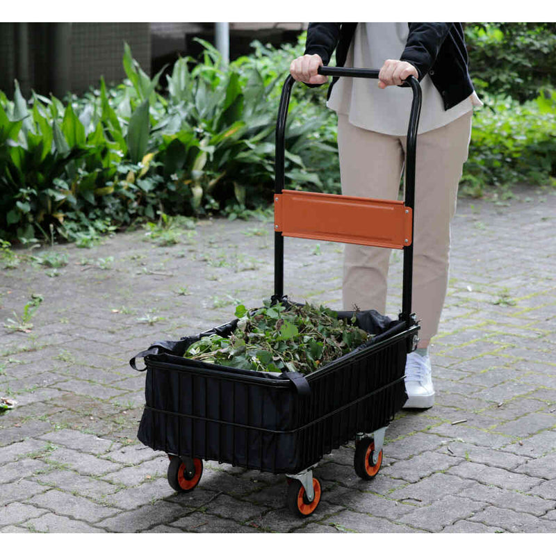 折りたたみ式バスケット台車 深型 専用カバー付き[04194] メーカー直送 ▼返品・キャンセル不可【他商品との同時購入不可】