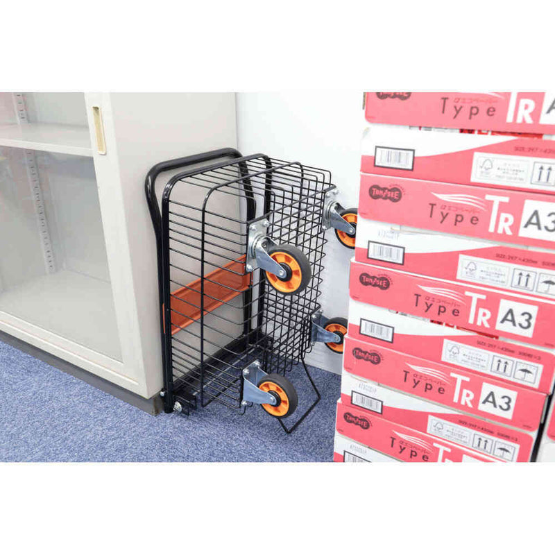 折りたたみ式バスケット台車 深型 専用カバー付き[04194] メーカー直送 ▼返品・キャンセル不可【他商品との同時購入不可】