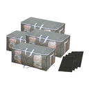 掃除機のいらない圧縮収納ボックス4個+竹炭シート[04383] メーカー直送▼返品・キャンセル不可【他商品との同時購入不可】