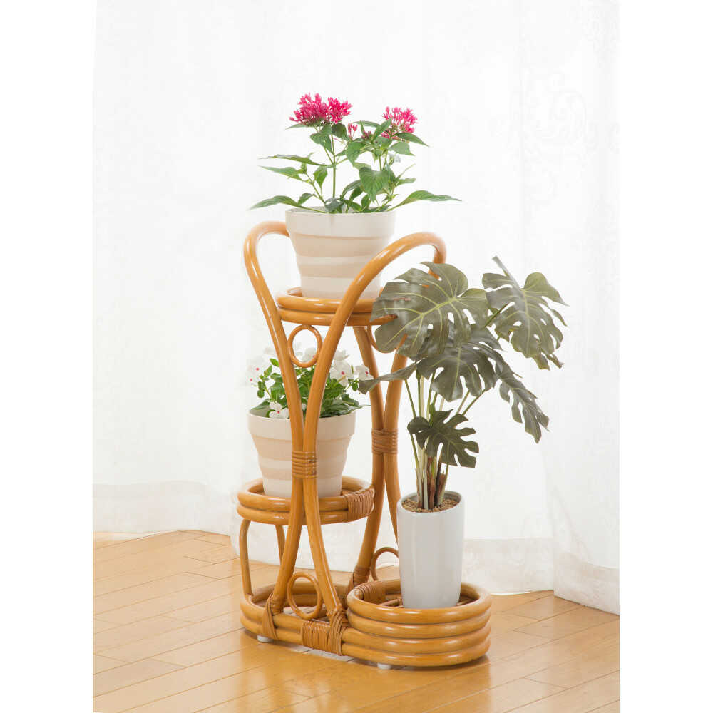 天然籐フラワーラック[04590] 【直送品】 返品・キャンセル・他商品と