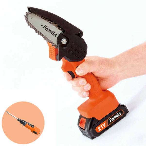 ハンディーチェーンソー+充電式小型電動ドライバー[04622] メーカー直送 ▼返品・キャンセル不可【他商品との同時購入不可】