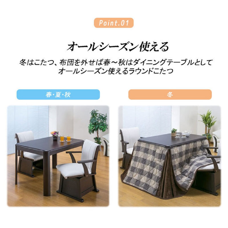 ダイニングこたつフルセット 幅80cm用[03979] メーカー直送 ▼返品・キャンセル不可【他商品との同時購入不可】