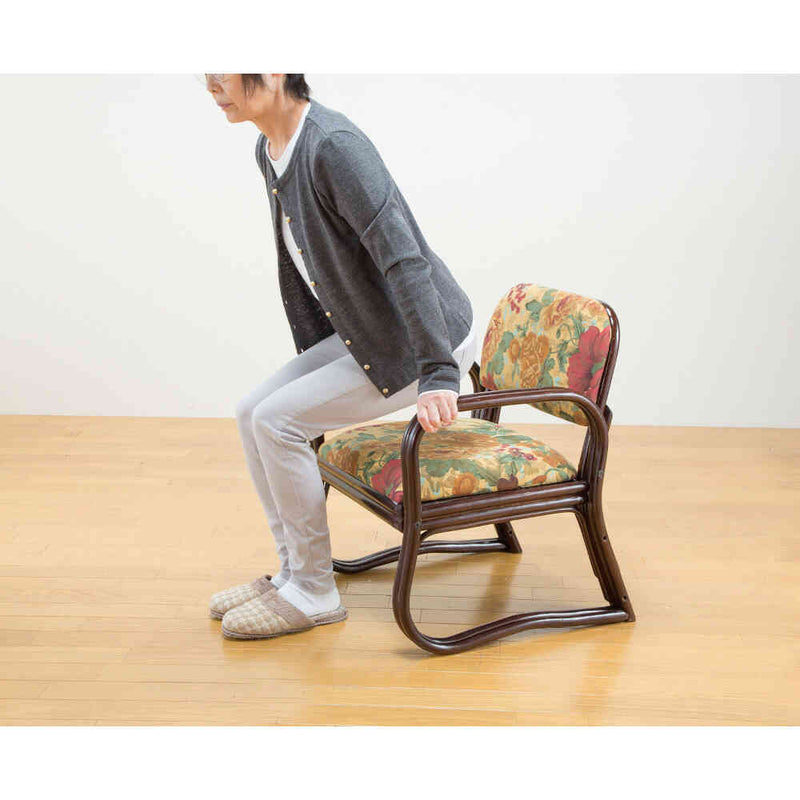 NEW天然籐思いやり座椅子 ミドルタイプ[04011] メーカー直送 ▼返品・キャンセル不可【他商品との同時購入不可】