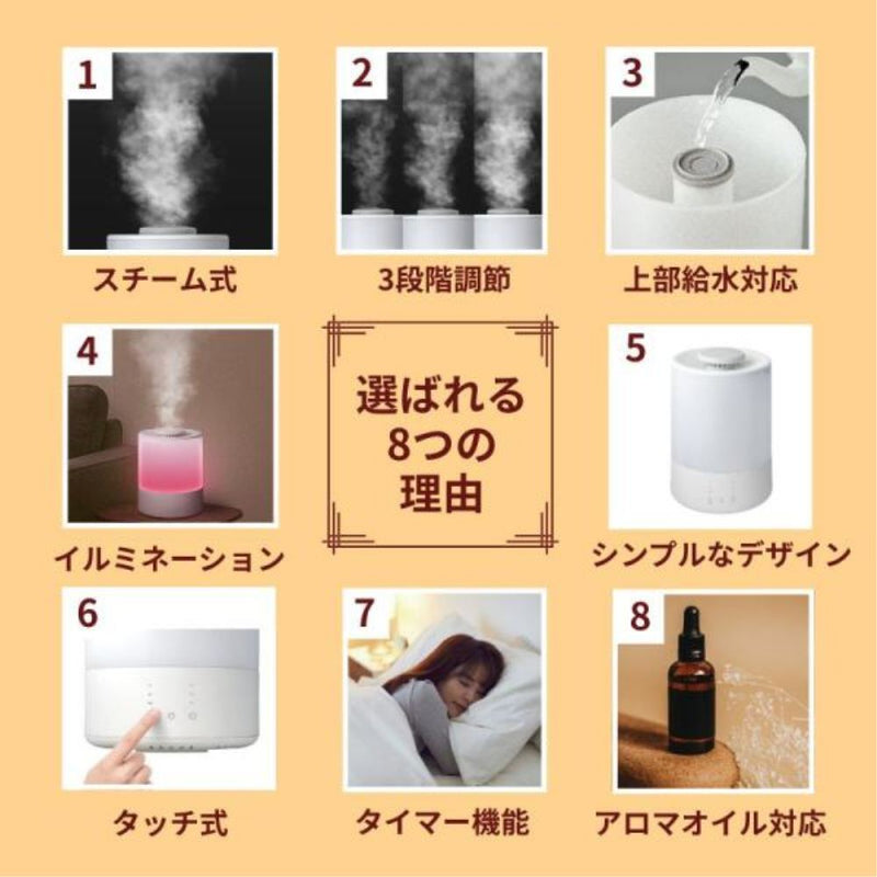 スチーム加湿器 1.5L イルミネーション機能 CKJ-L150 メーカー直送 ▼返品・キャンセル不可【他商品との同時購入不可】