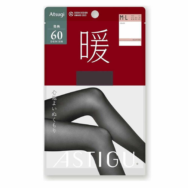 アスティーグ 暖 発熱60デニール チャコール M-L 1足