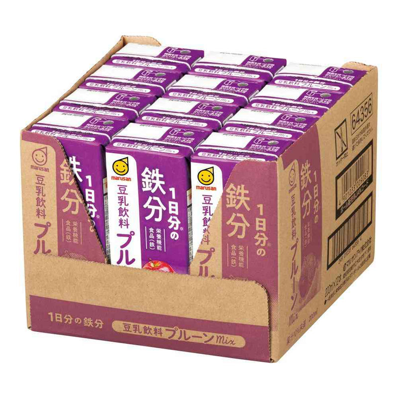 ◇マルサン 1日分の鉄分 豆乳飲料 プルーンmix 200ml