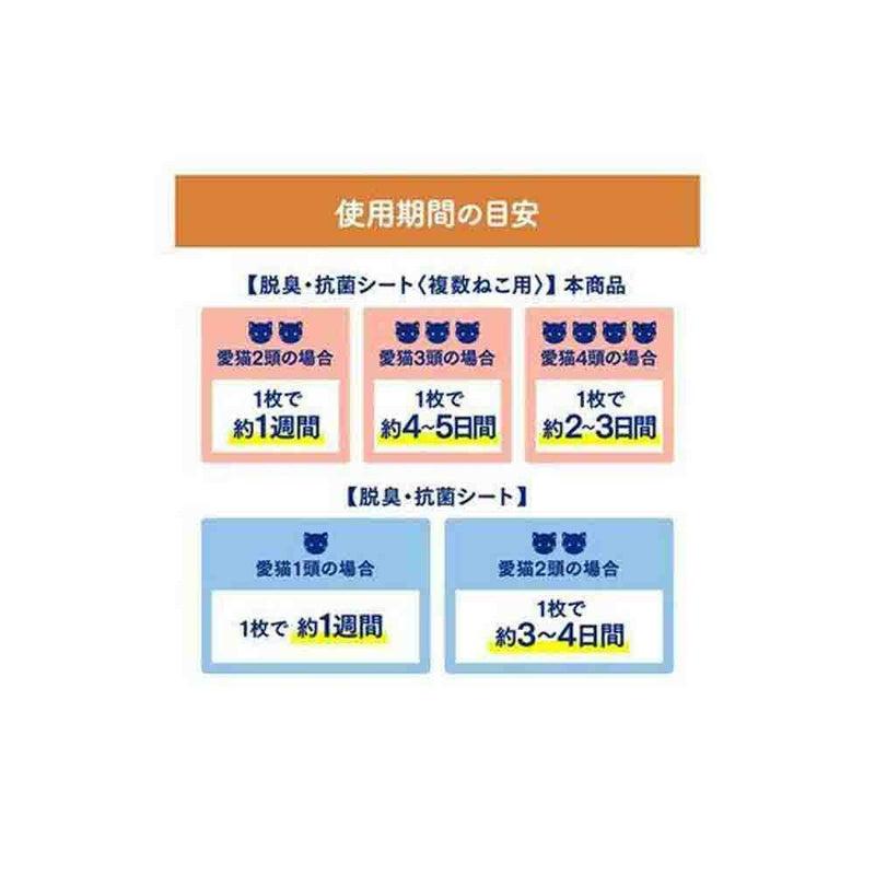 ニャンとも清潔トイレ 脱臭・抗菌シート 複数ねこ用 8枚