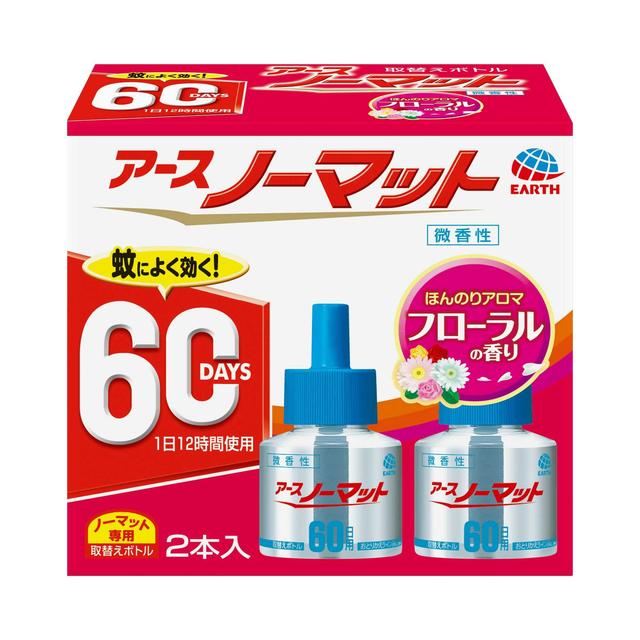 【防除用医薬部外品】アース ノーマット 取替えボトル フローラルの香り 60日用45ml×2本入り
