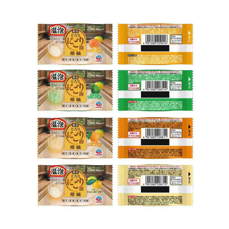 【医薬部外品】アース製薬 温泡 贅沢とろりにごり浴 柑橘 12錠入（4種類×3錠）