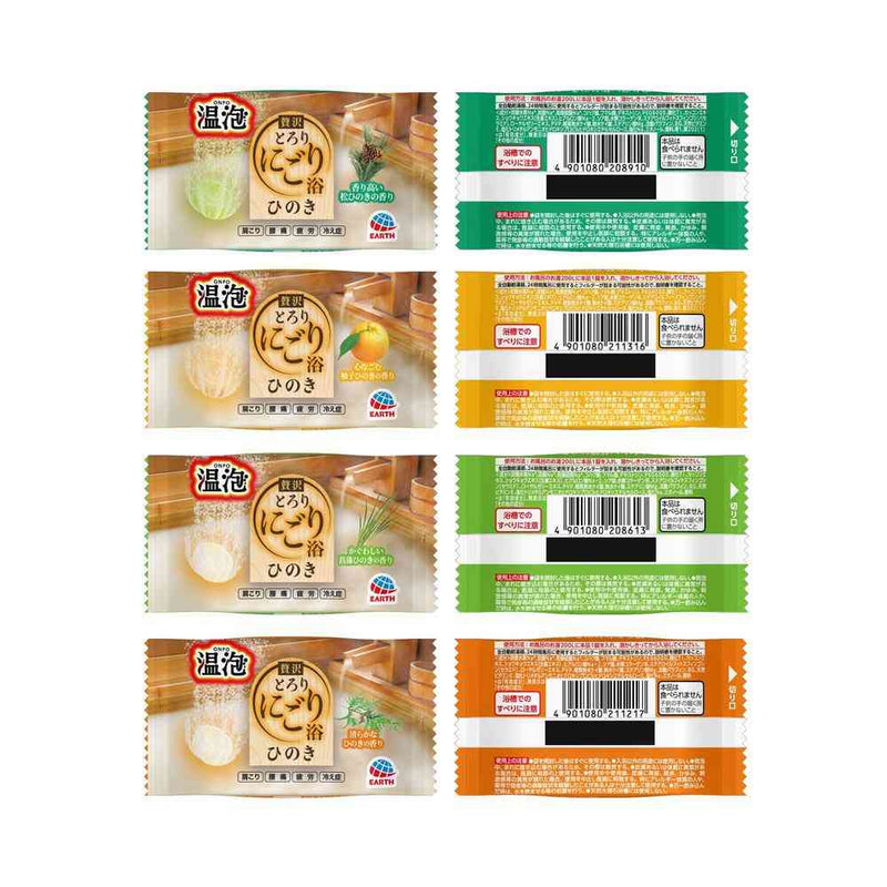 【医薬部外品】アース製薬 温泡 贅沢とろりにごり浴 ひのき 12錠入（4種類×3錠）