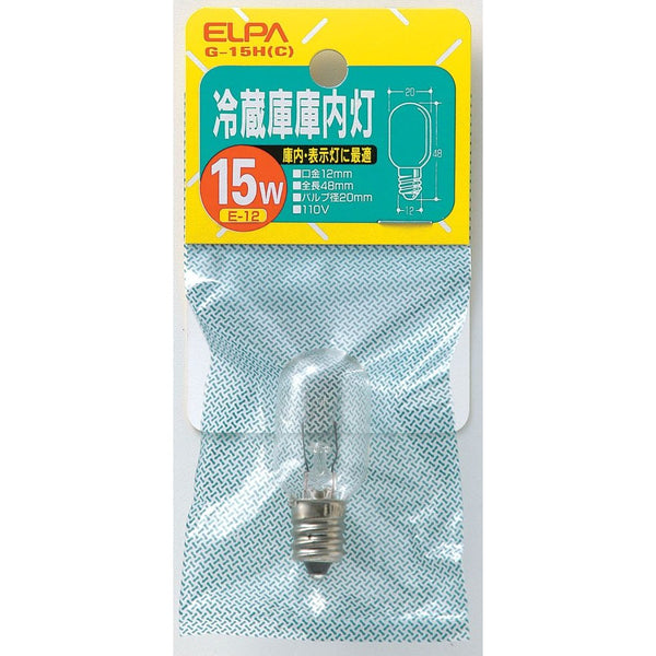 エルパ ELPA 冷蔵庫庫内灯 15W クリア E12 G-15H(C)