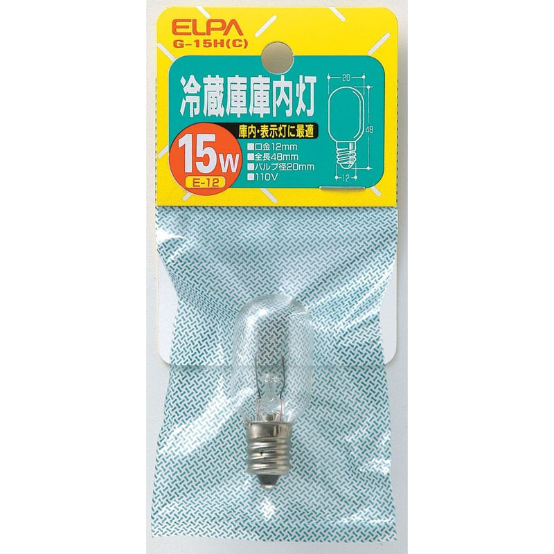 エルパ ELPA 冷蔵庫庫内灯 15W クリア E12 G-15H(C)
