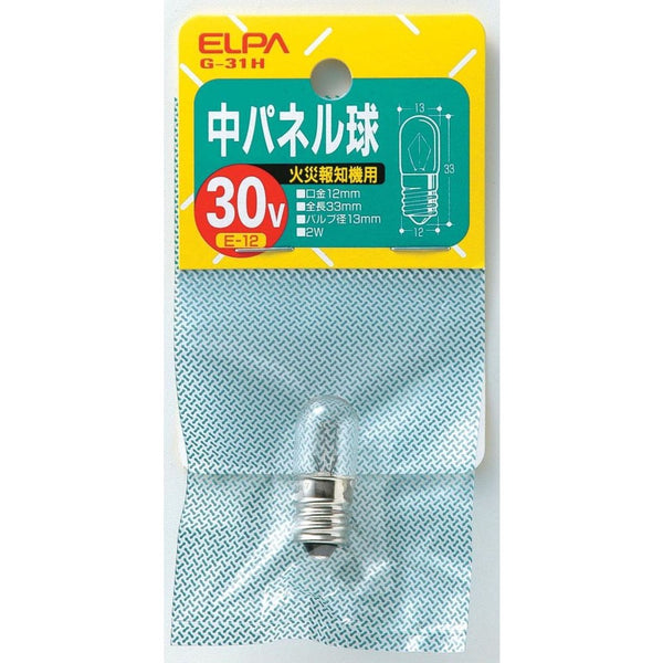 エルパ ELPA 中パネル球 白熱電球 E12 2W G-31H