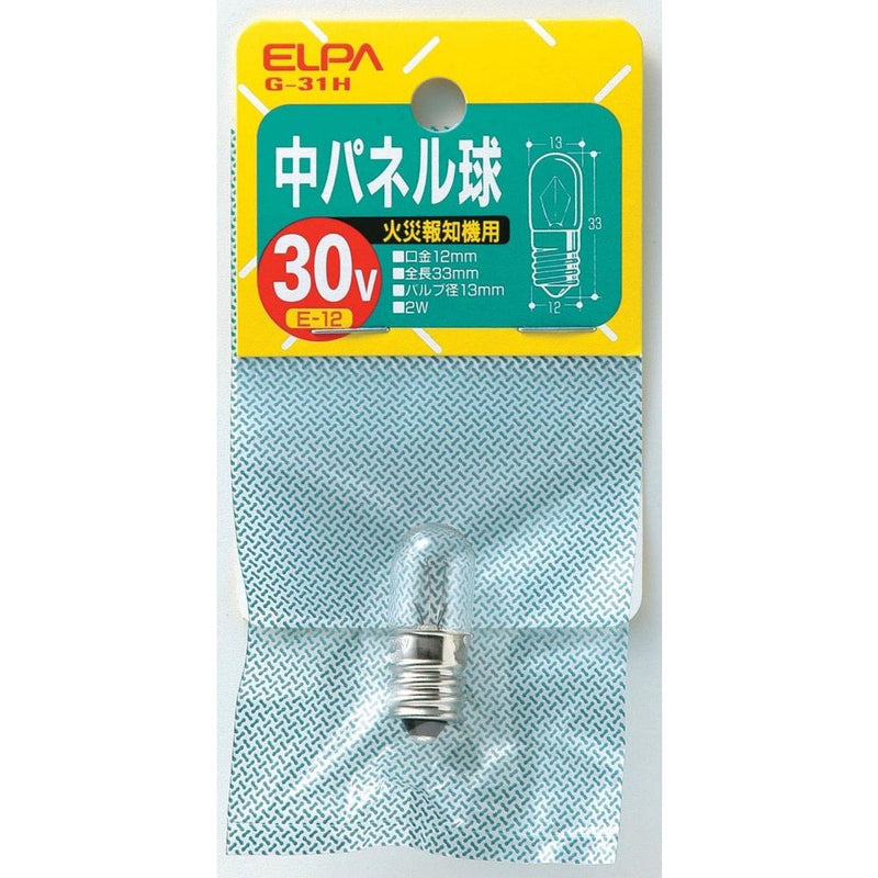 エルパ ELPA 中パネル球 白熱電球 E12 2W G-31H