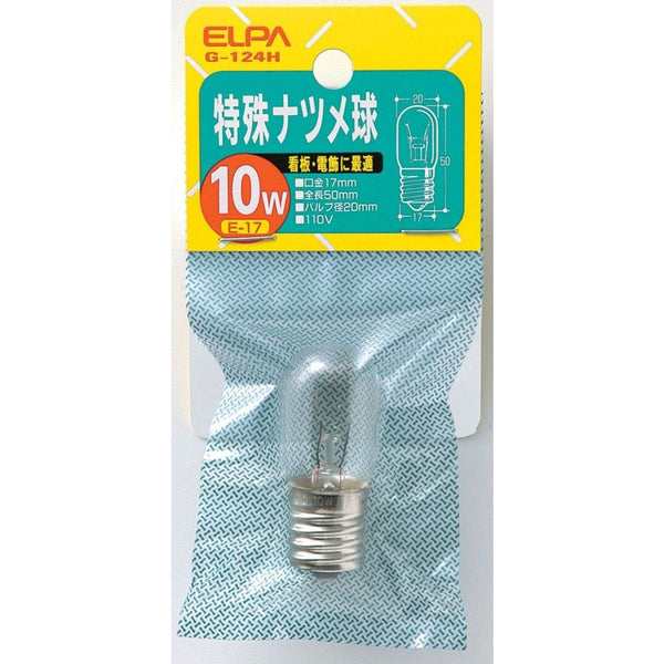 エルパ ELPA 特殊ナツメ球 白熱電球 E17 10W G-124H