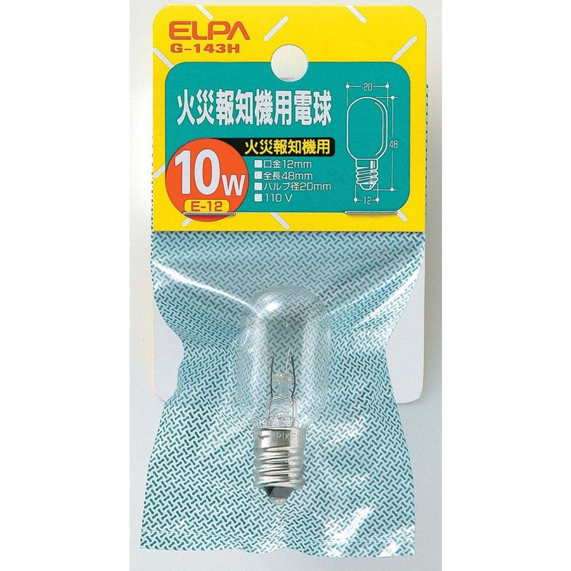 エルパ ELPA 火災報知器用電球 白熱電球 E12 110V G-143H