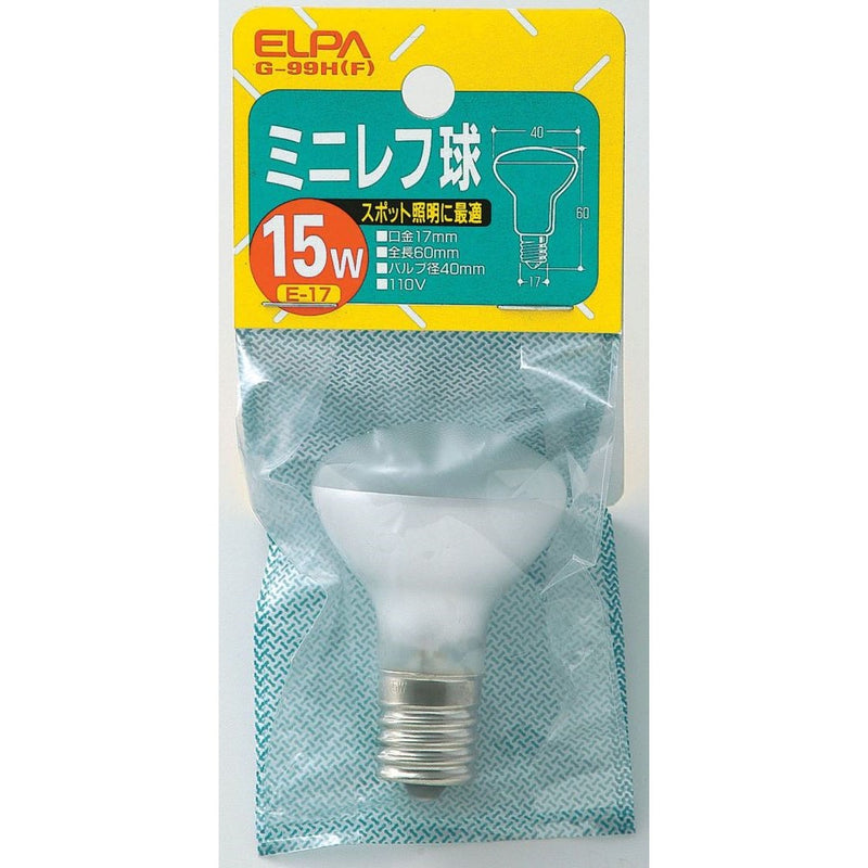 エルパ ELPA ミニレフ球 白熱電球 E17 15W G-99H(F)