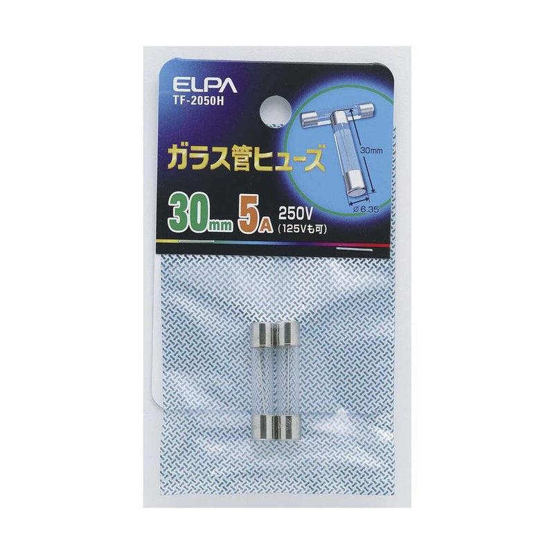 エルパ ガラス管ヒューズ30mm  TF-2050H