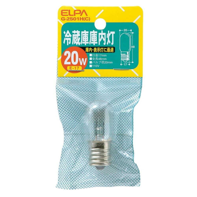 エルパ ELPA 冷蔵庫庫内灯 白熱電球 E17 20W G-2501H（C）