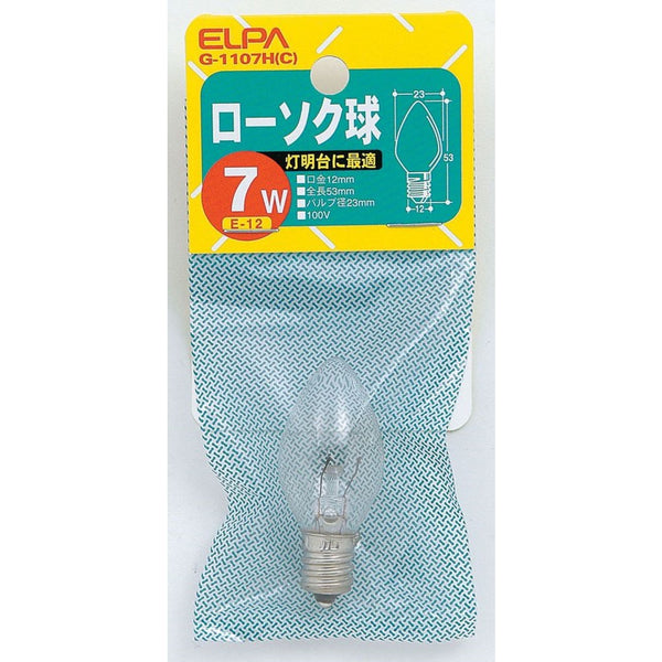 エルパ ELPA ローソク球 白熱電球 E12 7W G-1107H(C)