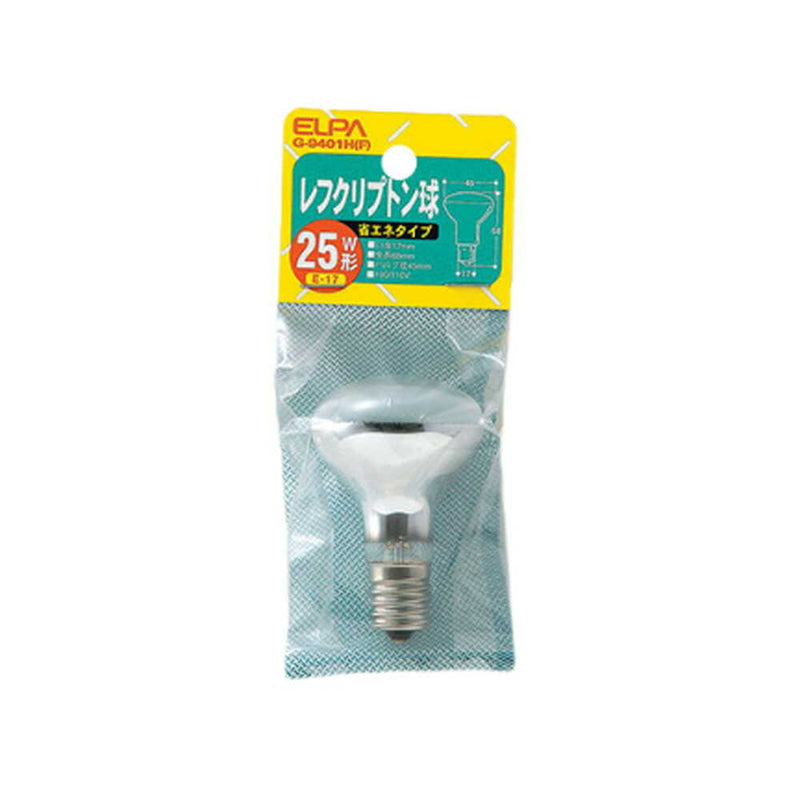 エルパ ELPA レフクリプトン球 白熱電球 E17 25W G-9401H（F）