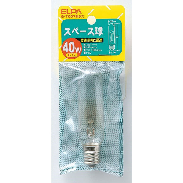 エルパ ELPA スペース球 白熱電球 E17 40W G-7007H