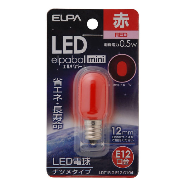 エルパ ELPA LED装飾電球 ナツメ形 長寿命 省エネ E12 LDT1R-G-E12-G104