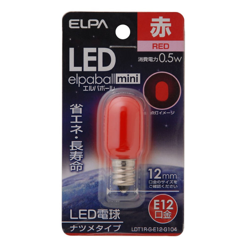 エルパ ELPA LED装飾電球 ナツメ形 長寿命 省エネ E12 LDT1R-G-E12-G104