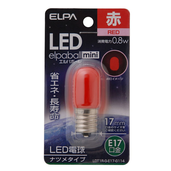 エルパ ELPA LED装飾電球 ナツメ形 長寿命 省エネ E17 LDT1R-G-E17-G114