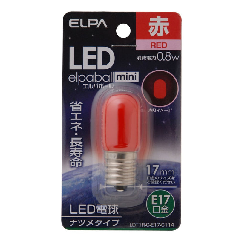 エルパ ELPA LED装飾電球 ナツメ形 長寿命 省エネ E17 LDT1R-G-E17-G114