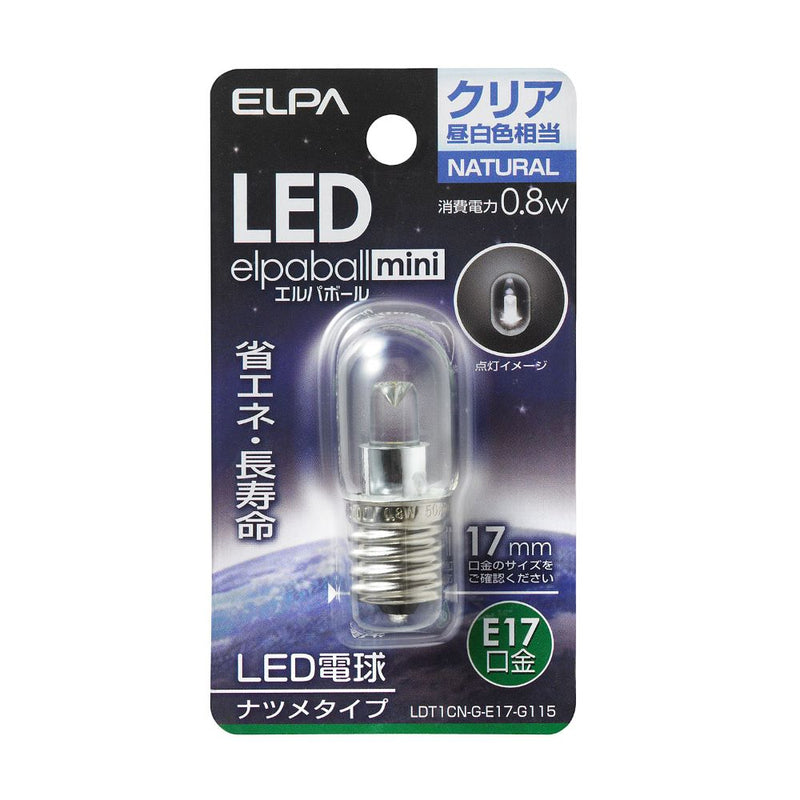 エルパ ELPA ＬＥＤ装飾電球　ナツメ形 LED 省エネ E17 0.8W LDT1CN-G-E17-G115