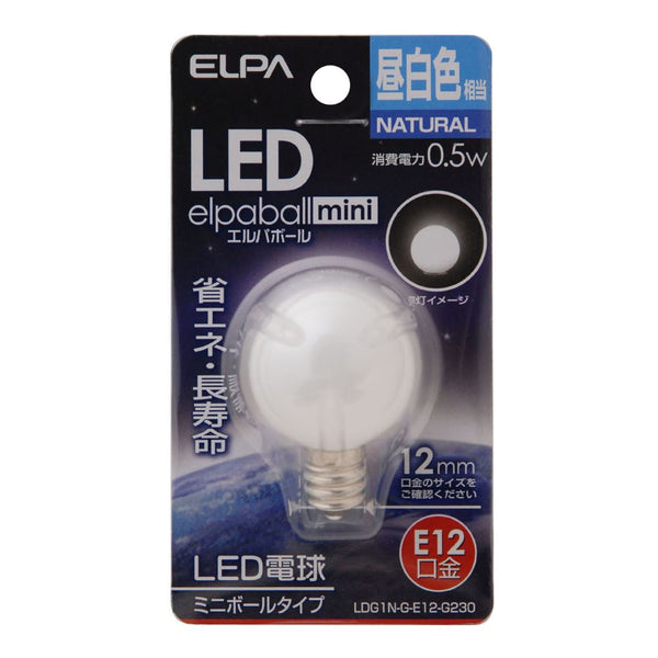 エルパ ELPA ＬＥＤ装飾電球　ミニボールＧ３０形 LED 省エネ E12 0.5W LDG1N-G-E12-G230