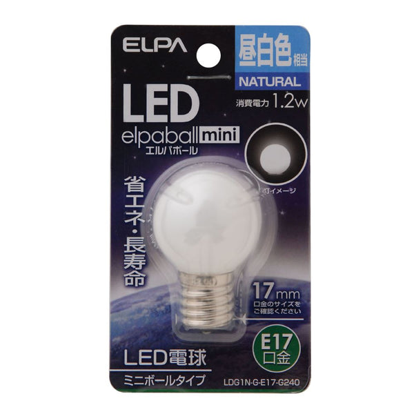 エルパ ELPA ＬＥＤ装飾電球　ミニボールＧ３０形 LED 省エネ E17 1.2W LDG1N-G-E17-G240