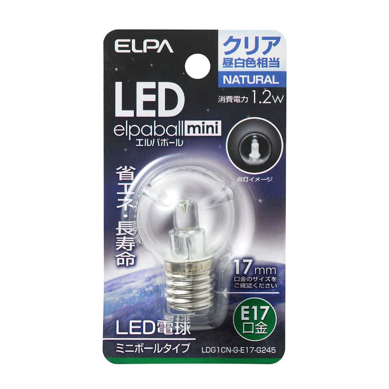 エルパ ELPA ＬＥＤ装飾電球　ミニボールＧ３０形 LED 省エネ E17 1.2W LDG1CN-G-E17-G245