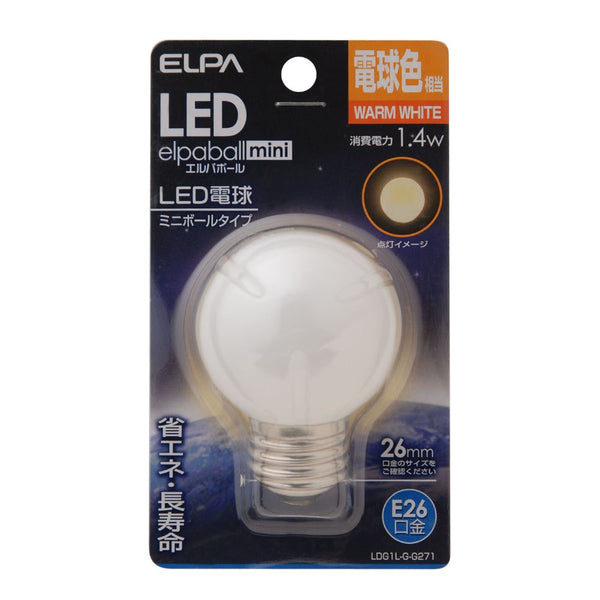 エルパ ELPA LED装飾電球 G50形 長寿命 省エネ E26 LDG1L-G-G271