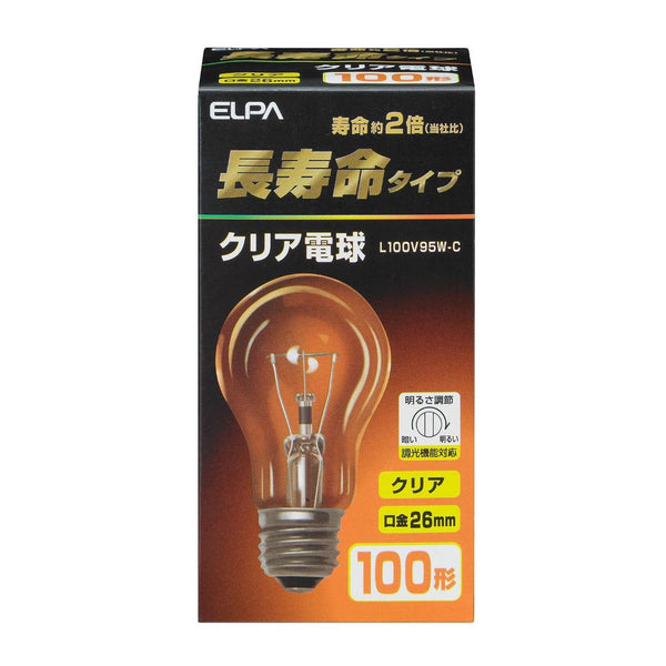 朝日電器 ELPA 長寿命クリア 電球 L100V95W-C