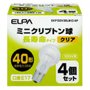 エルパ ELPA 長寿命ミニクリ 白熱電球 E17 40W形 EKP100V36LW（C）4P 4個セット