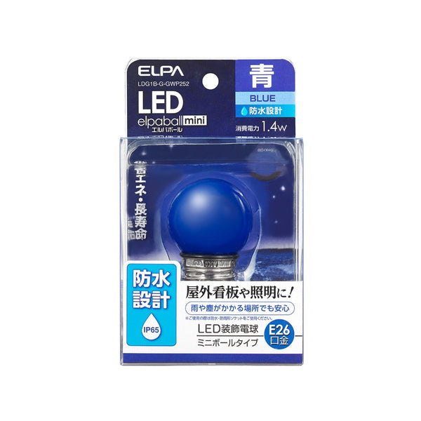 エルパ ELPA LED電球 G40形 防水設計 屋外 看板 E26 LDG1B-G-GWP252