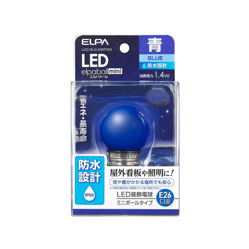 エルパ ELPA LED電球 G40形 防水設計 屋外 看板 E26 LDG1B-G-GWP252