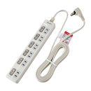 エルパ ELPA LEDランプ スイッチ付タップ 6個口 3m WLS-LU63EB ホワイト